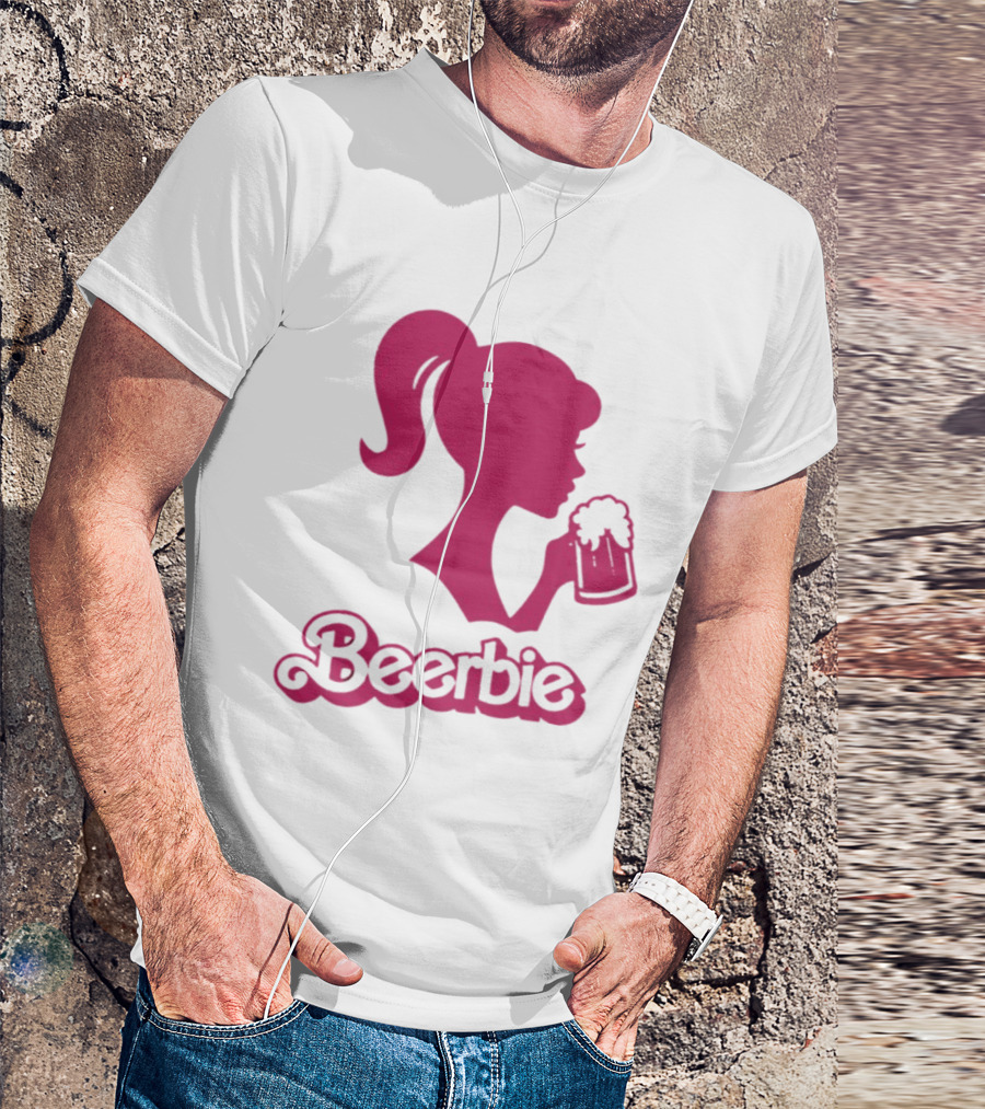 Beerbie Pink Beer Barbie Icon With Beer T-Shirt