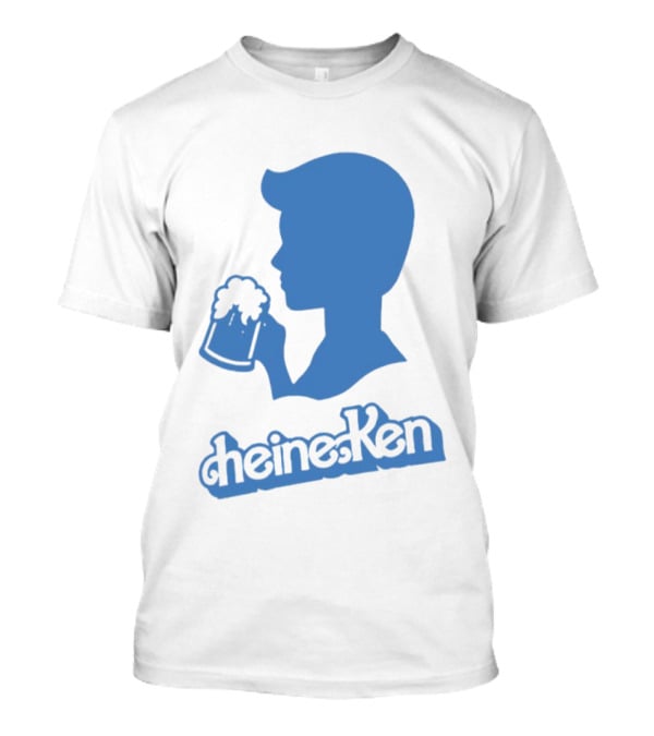 Ken Blue Beer Silhouette Heineken Play On Words T-Shirt