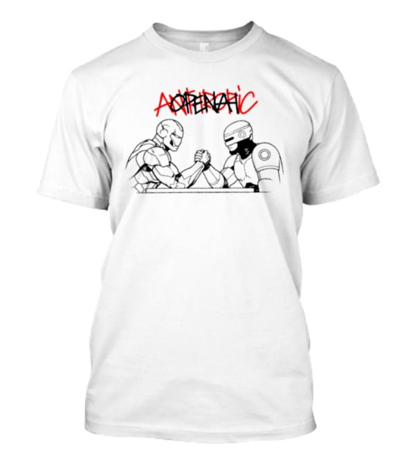 Iron Man Robocop Arm Wrestling Match Marvel Aesthetic T-Shirt