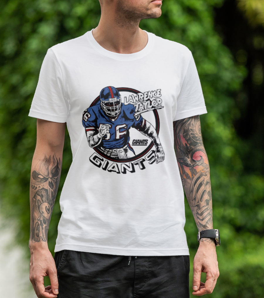 New York Giants Lawrence Taylor Football Player Vintage Pose T-Shirt