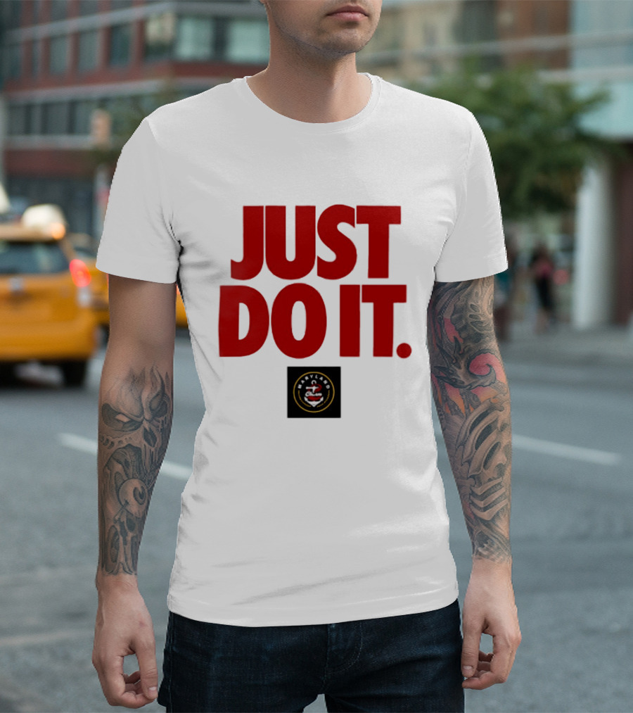 Maryland Charm Just Do It Red Text Black Circle T-Shirt