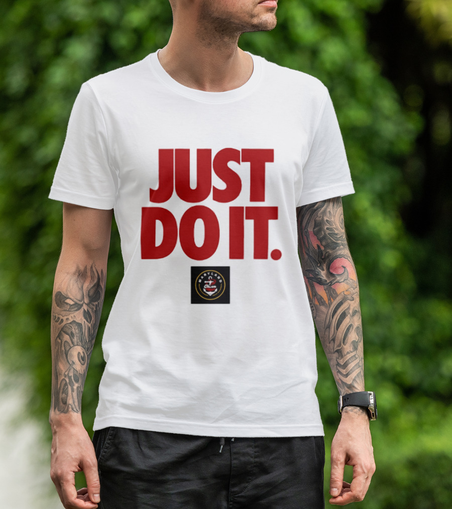 Maryland Charm Just Do It Red Text Black Circle T-Shirt
