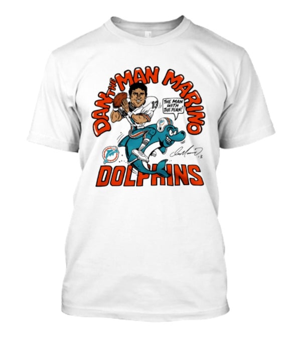 Dan The Man Marino Dolphins Football Caricature T-Shirt