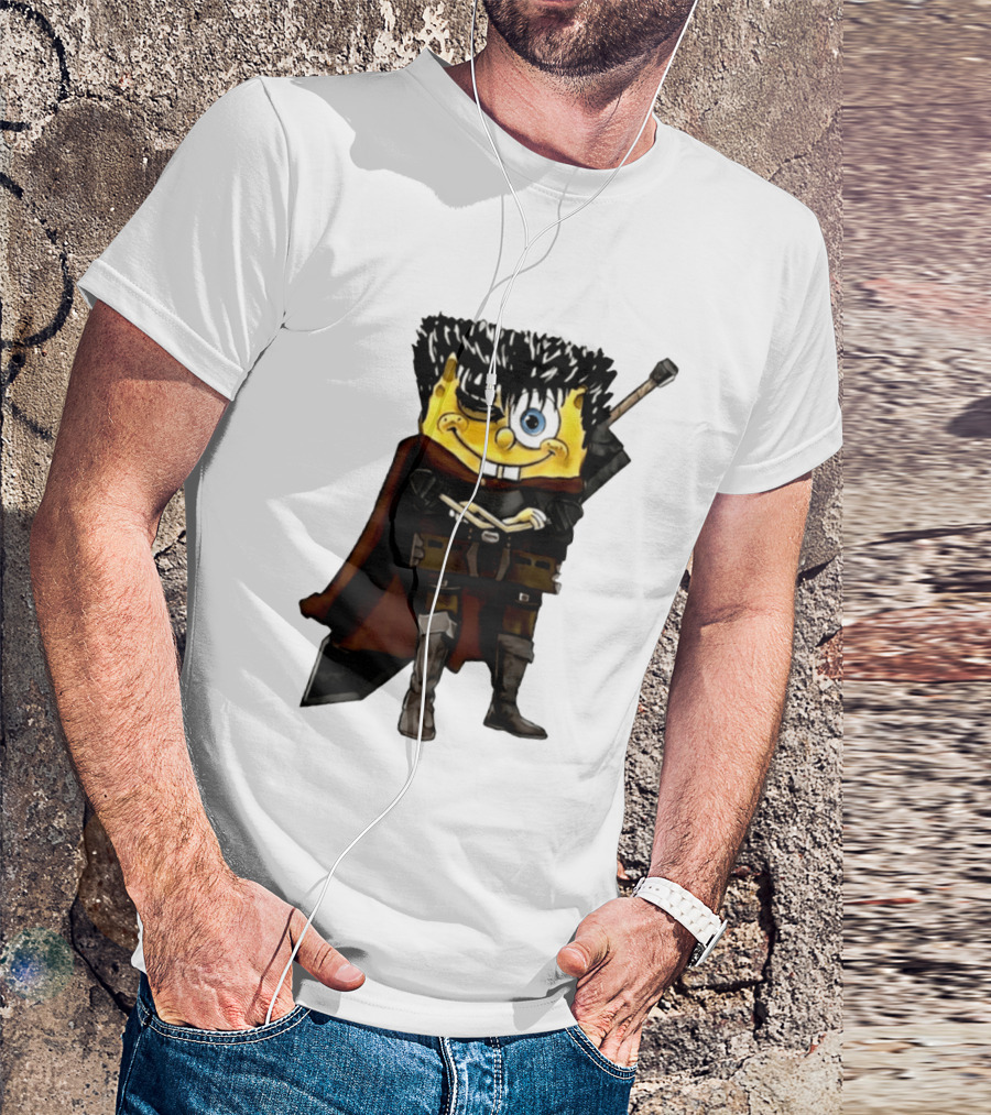 SpongeBob X Berserk Guts Crossover SpongeGuts SquarePants Character Mashup T-Shirt