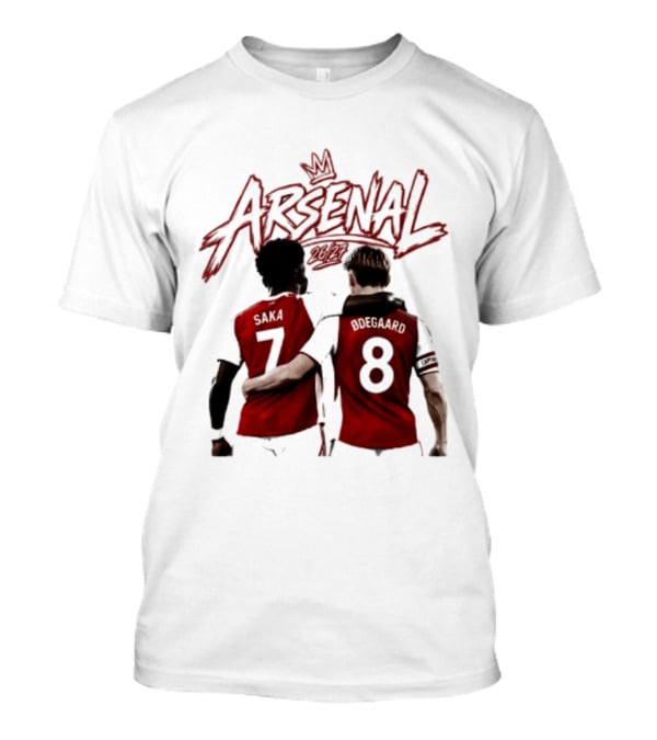 Arsenal Saka 7 Odegaard 8 Football Moment T-Shirt