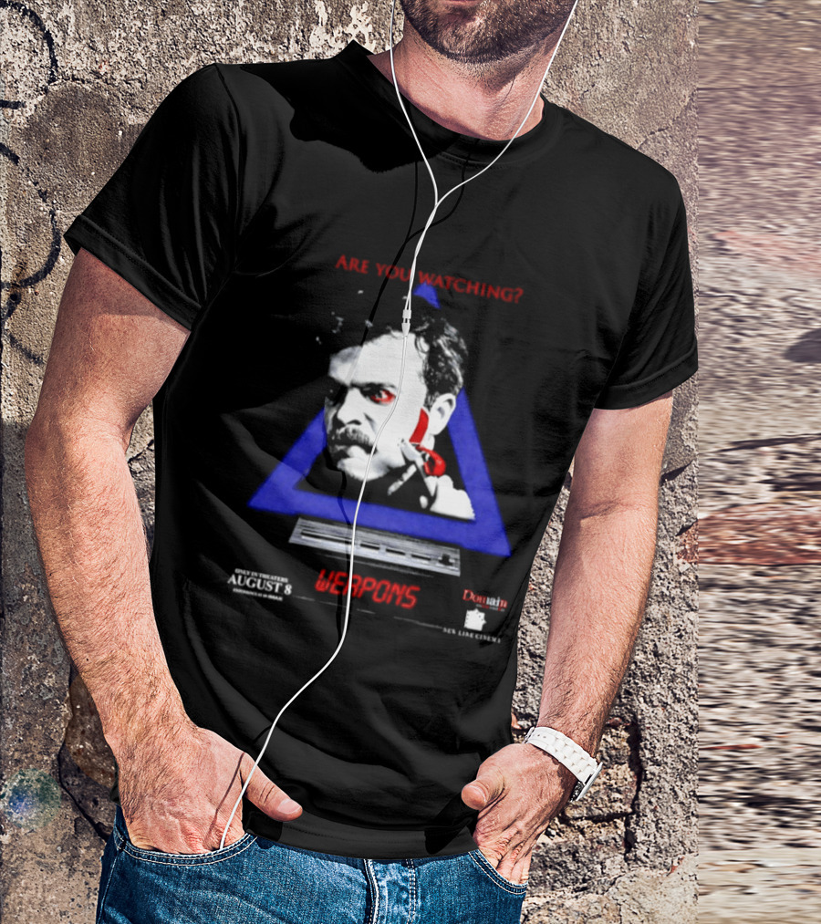 Are You Ing Weapons Triangle Face Art New Line Cinema T-Shirt