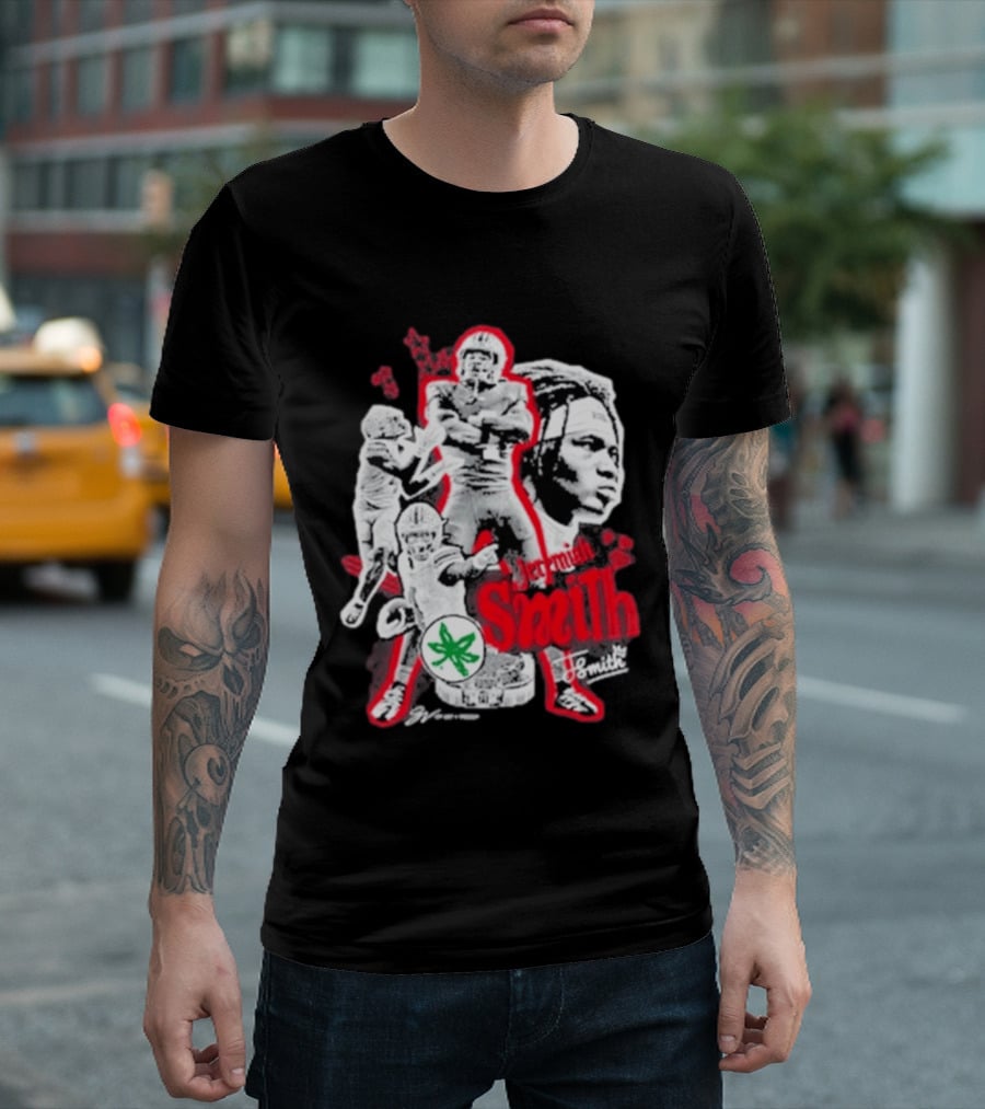 Jeremiah Smith Ohio State Buckeyes Football Collage T-Shirt