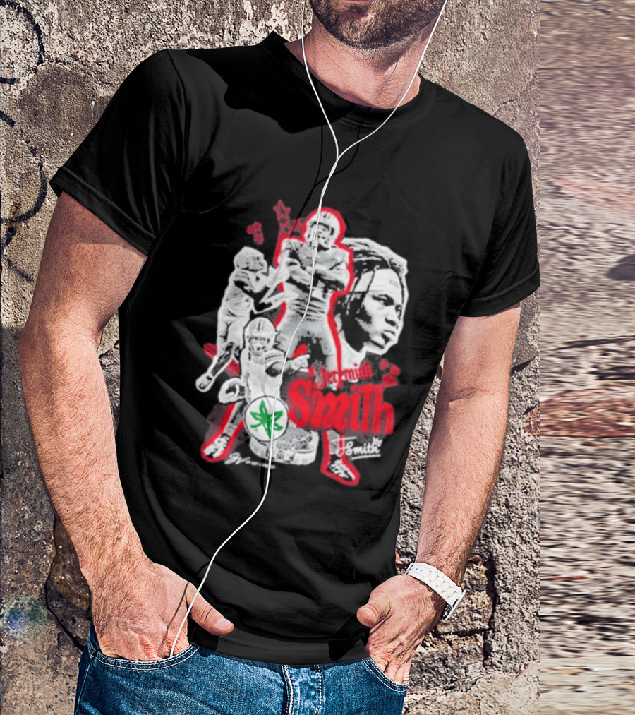 Jeremiah Smith Ohio State Buckeyes Football Collage T-Shirt