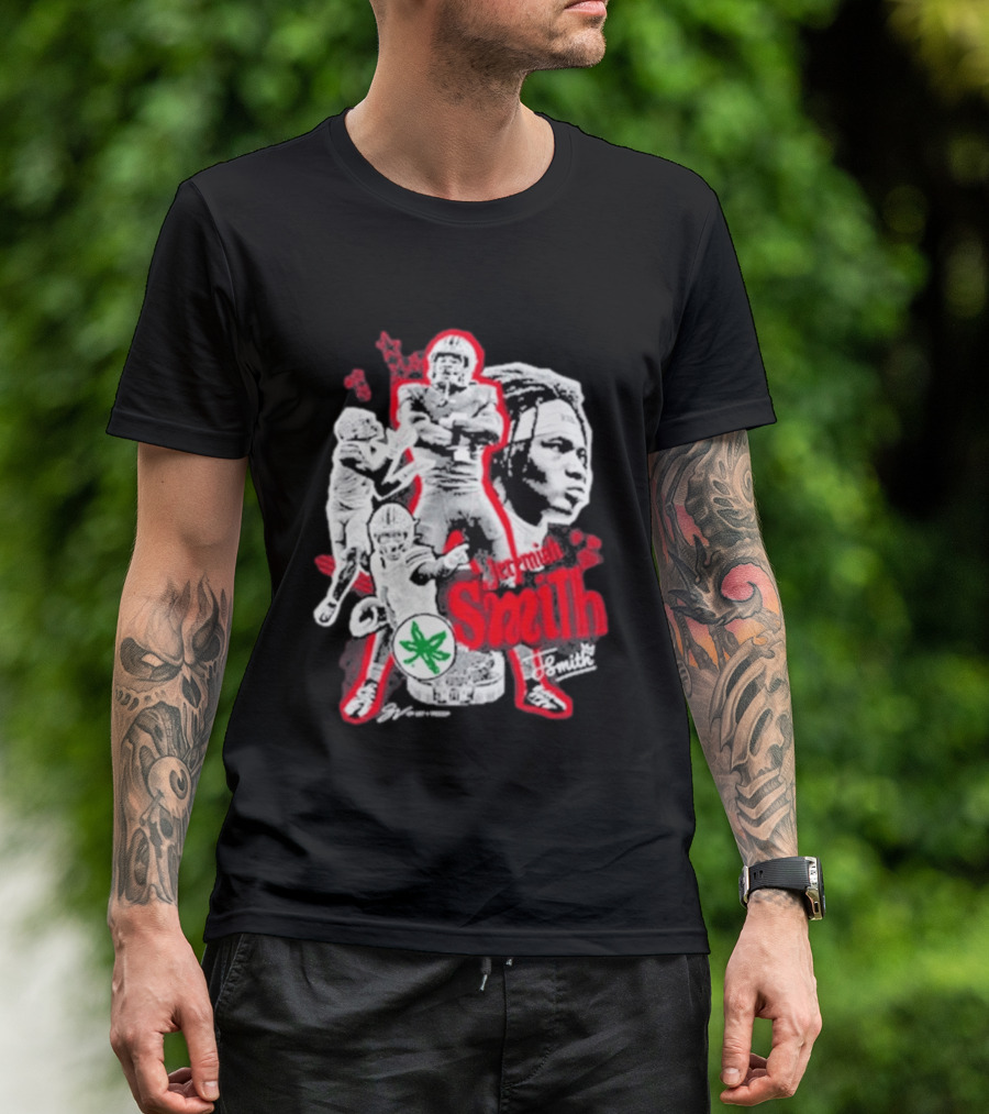 Jeremiah Smith Ohio State Buckeyes Football Collage T-Shirt
