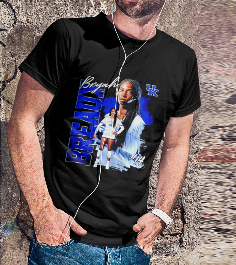Bryah Breaux 14 Kentucky Wildcats Volleyball UK T-Shirt