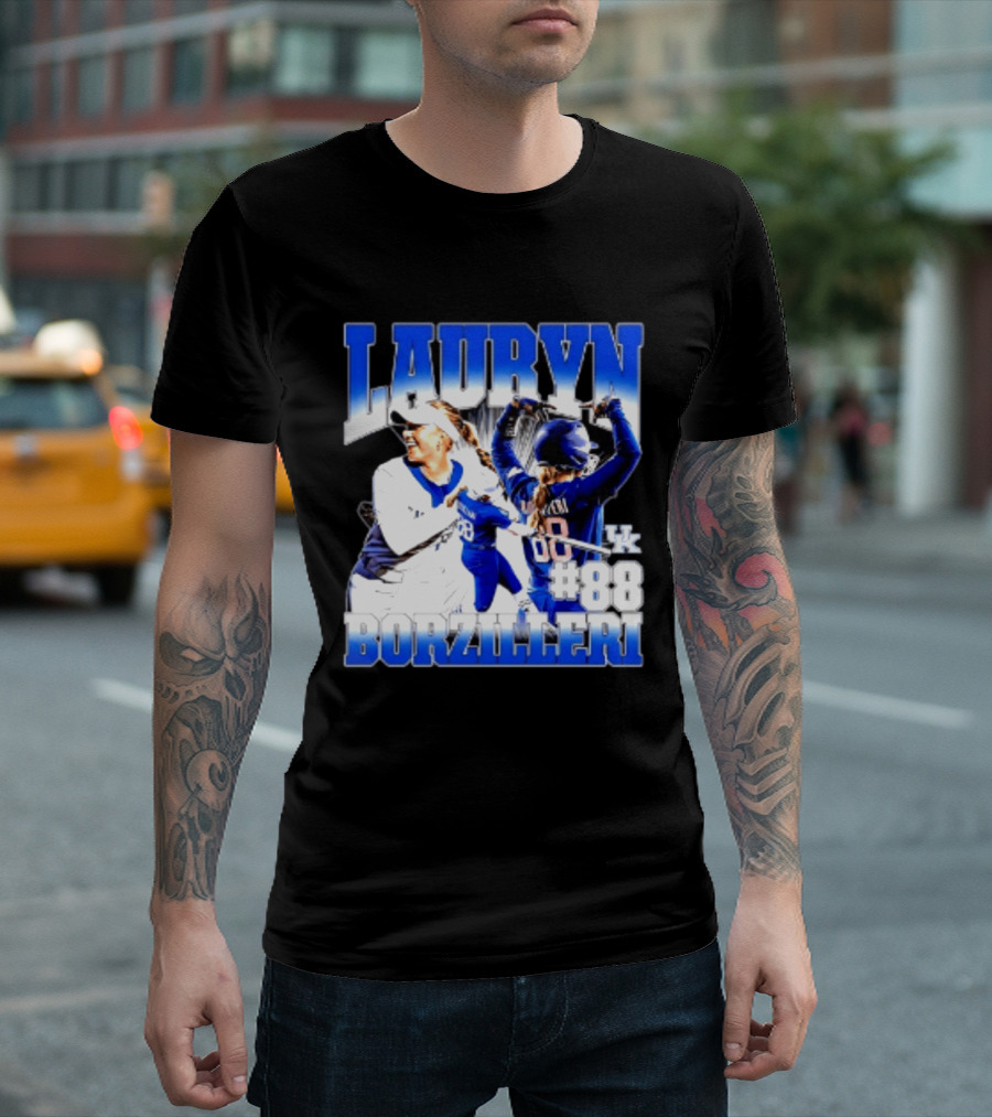 Kentucky Wildcats Lauryn Borzilleri 88 NCAA Softball Player T-Shirt