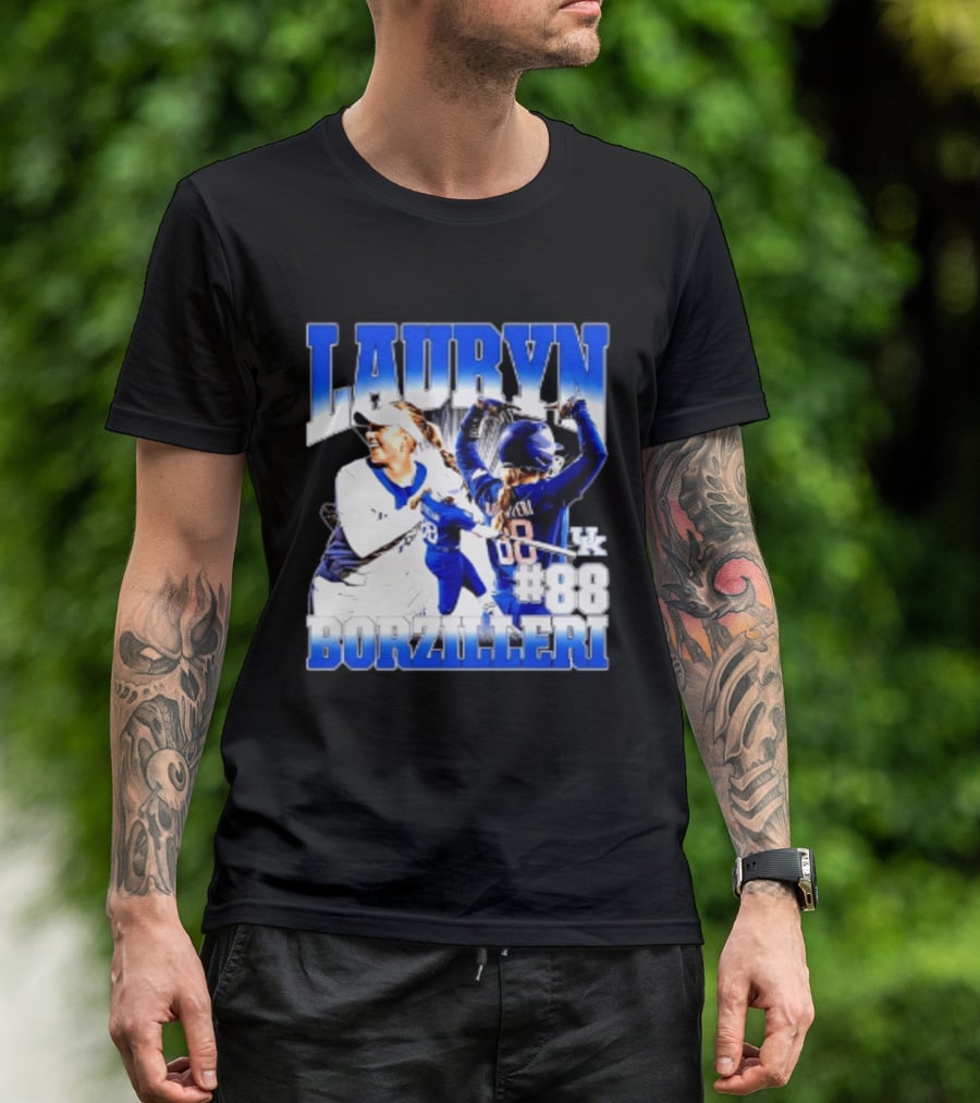 Kentucky Wildcats Lauryn Borzilleri 88 NCAA Softball Player T-Shirt