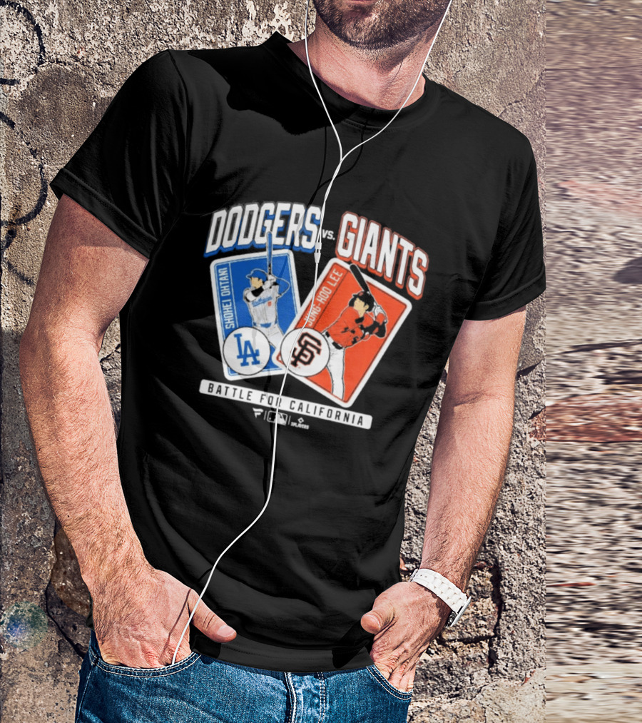 Los Angeles Dodgers Shohei Ohtani Vs San Francisco Giants Jung Hoo Lee Battle For California 2026 T-Shirt