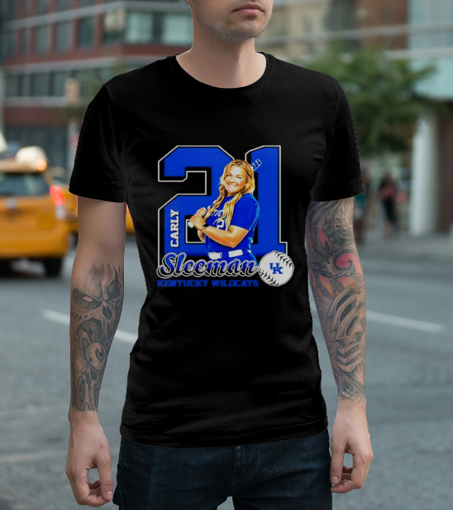 Carly Sleeman 21 Kentucky Wildcats NCAA Softball UK T-Shirt