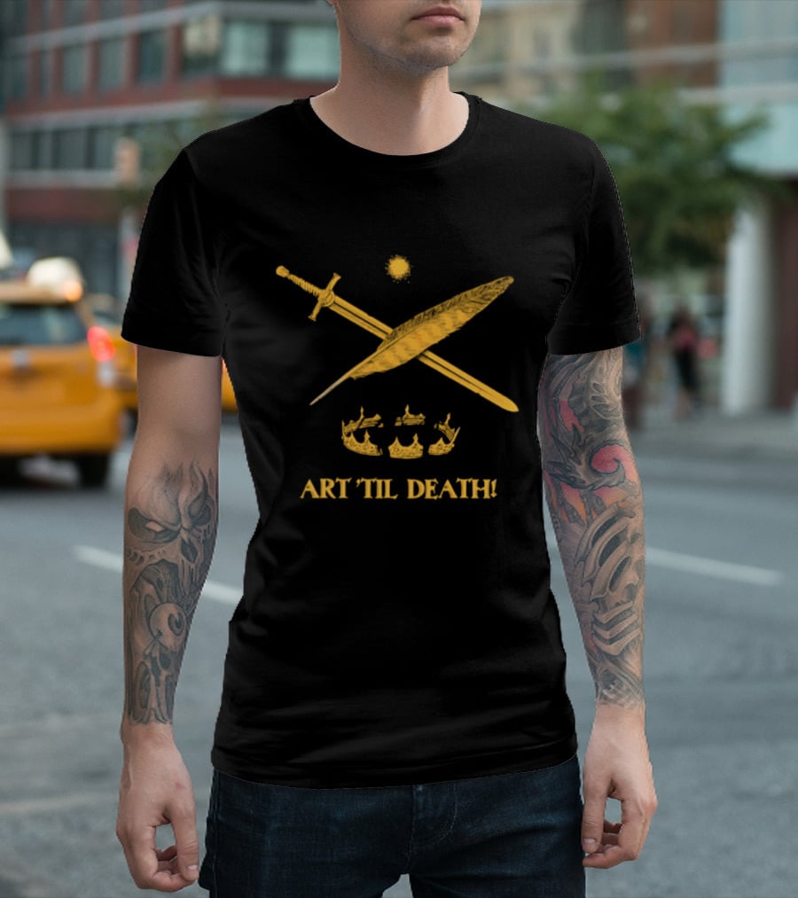 Quill Sword Broken Crown Art Til Death T-Shirt