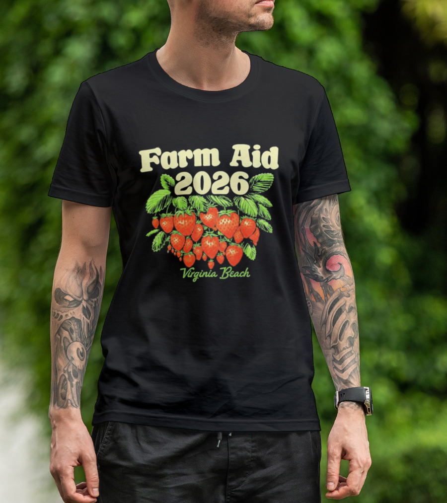 Farm Aid 2026 Virginia Beach Strawberry Event September 26 T-Shirt