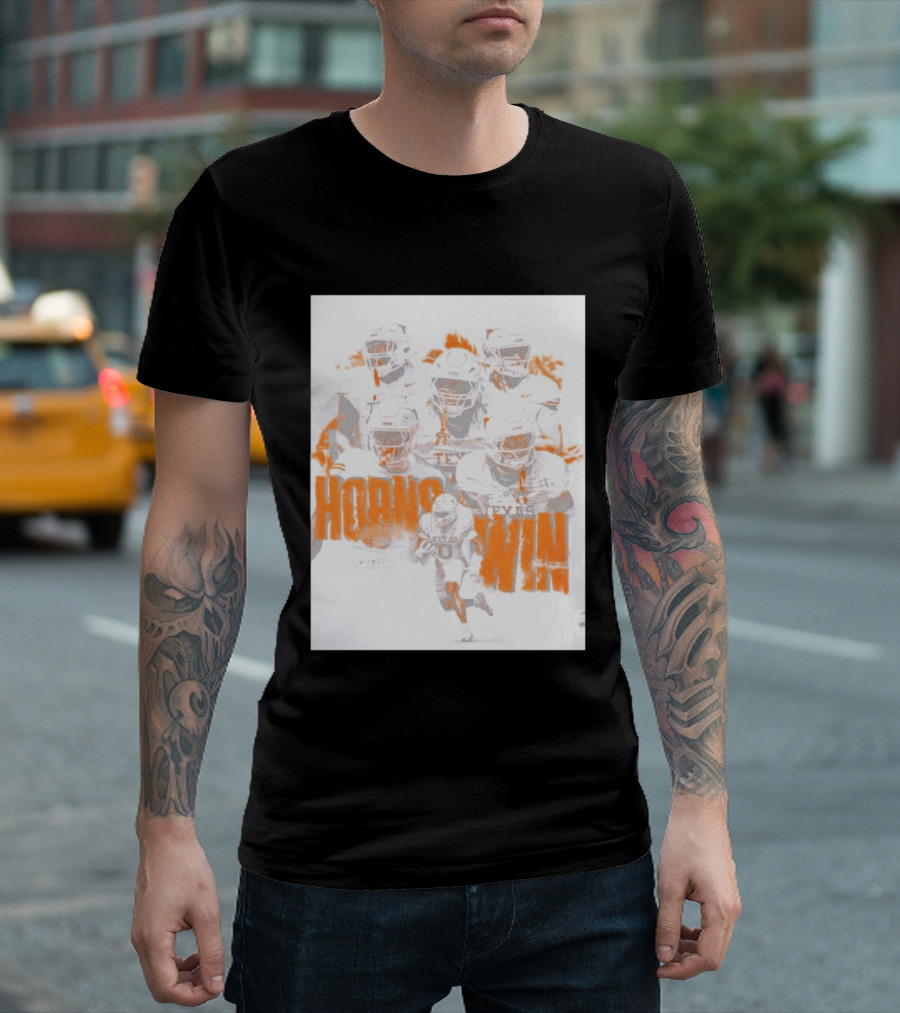 Texas Football Horns Win Burnt Orange 2026 T-Shirt