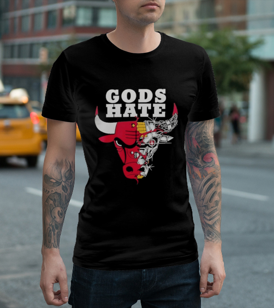 Gods Hate Bulls Collaboration Red Bull Skull T-Shirt