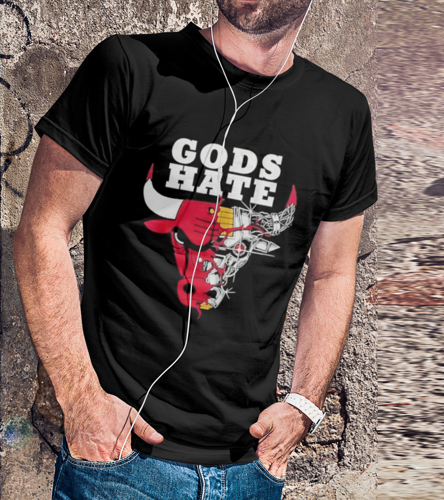 Gods Hate Bulls Collaboration Red Bull Skull T-Shirt