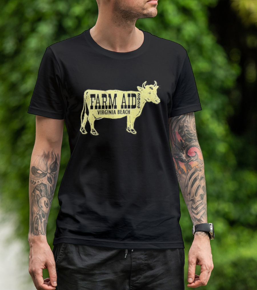 Virginia Beach Farm Aid 2026 September 26 Cow T-Shirt