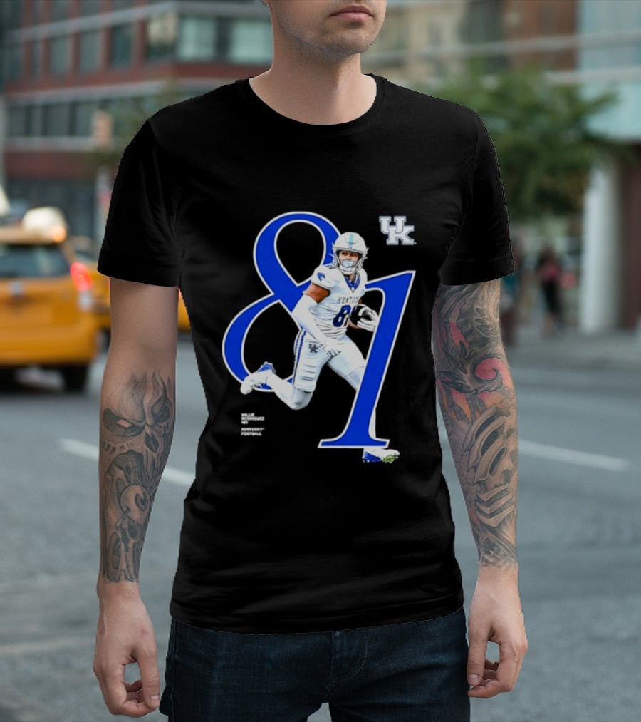 Willie Rodriguez 81 Kentucky Wildcats NCAA Football Player Number T-Shirt