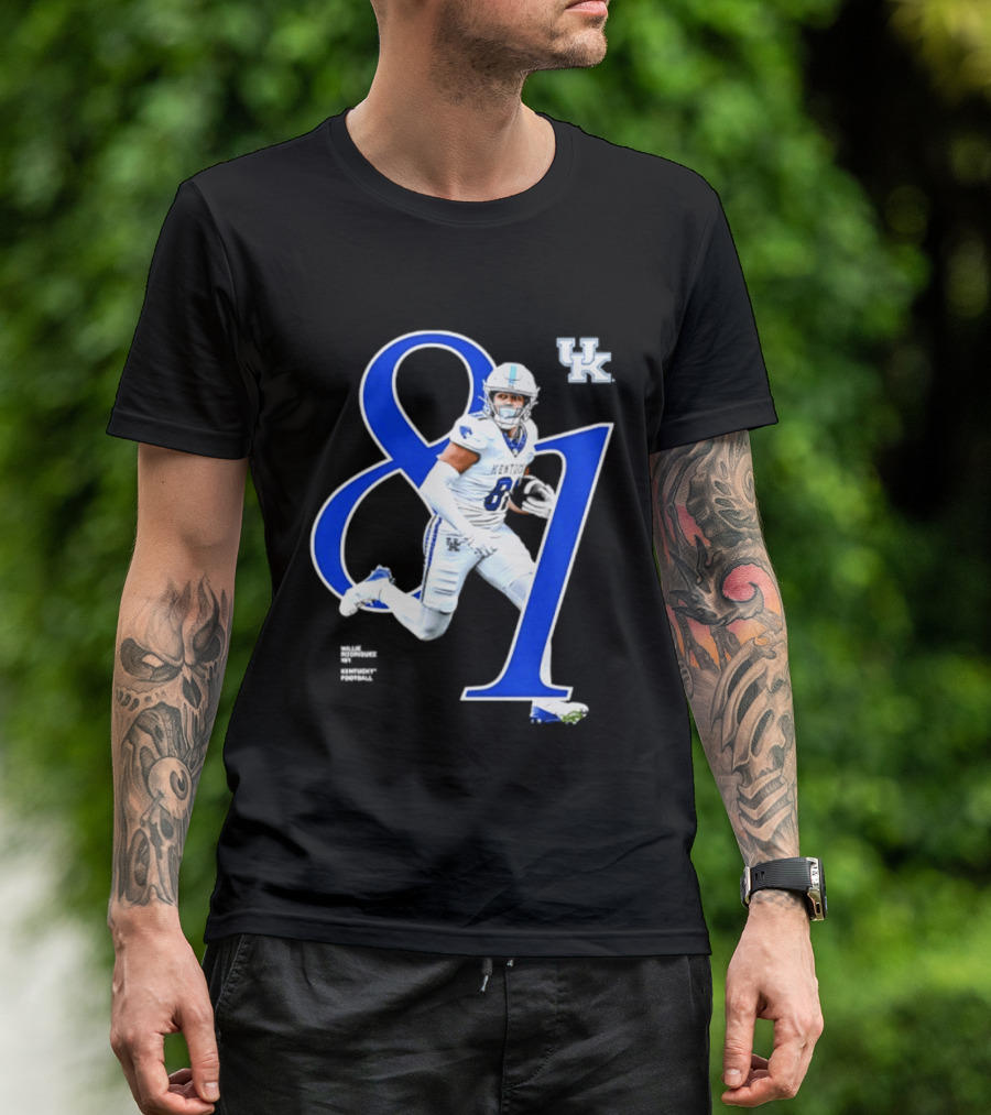 Willie Rodriguez 81 Kentucky Wildcats NCAA Football Player Number T-Shirt