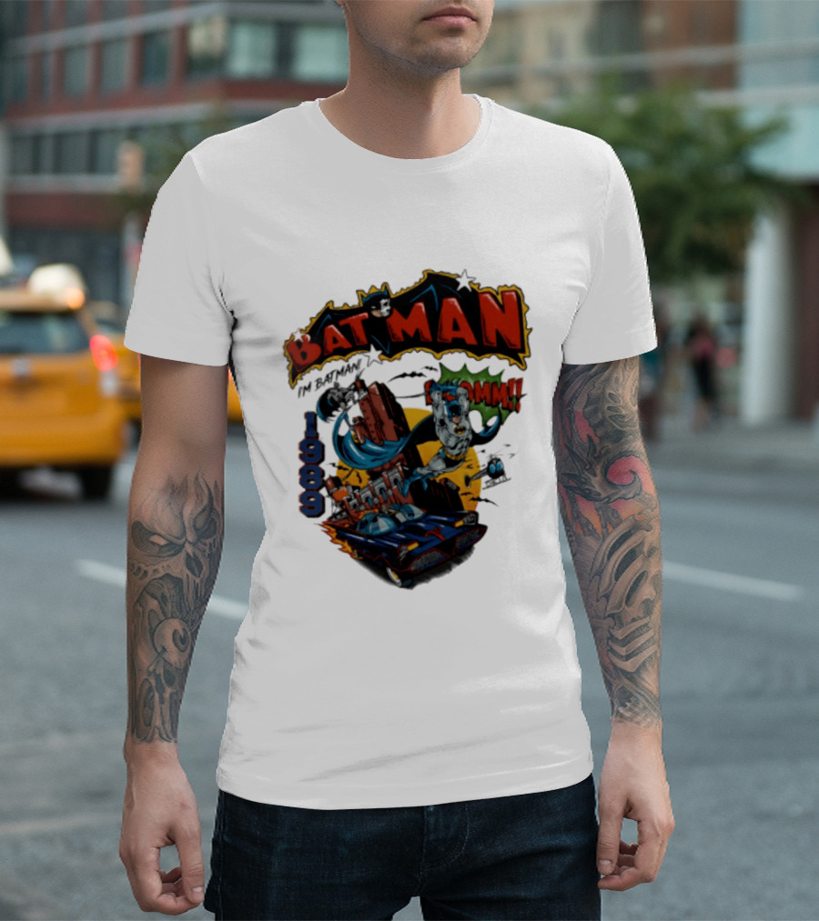 Batman 1989 I'm Batman DC Comics Batmobile T-Shirt