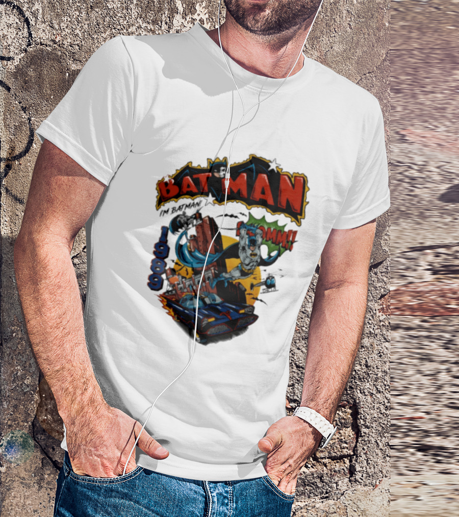 Batman 1989 I'm Batman DC Comics Batmobile T-Shirt