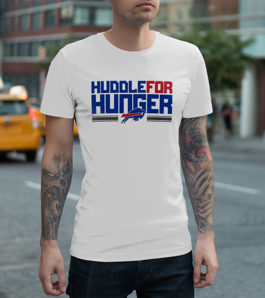 Buffalo Bills Huddle For Hunger Initiative With Joe Brady T-Shirt