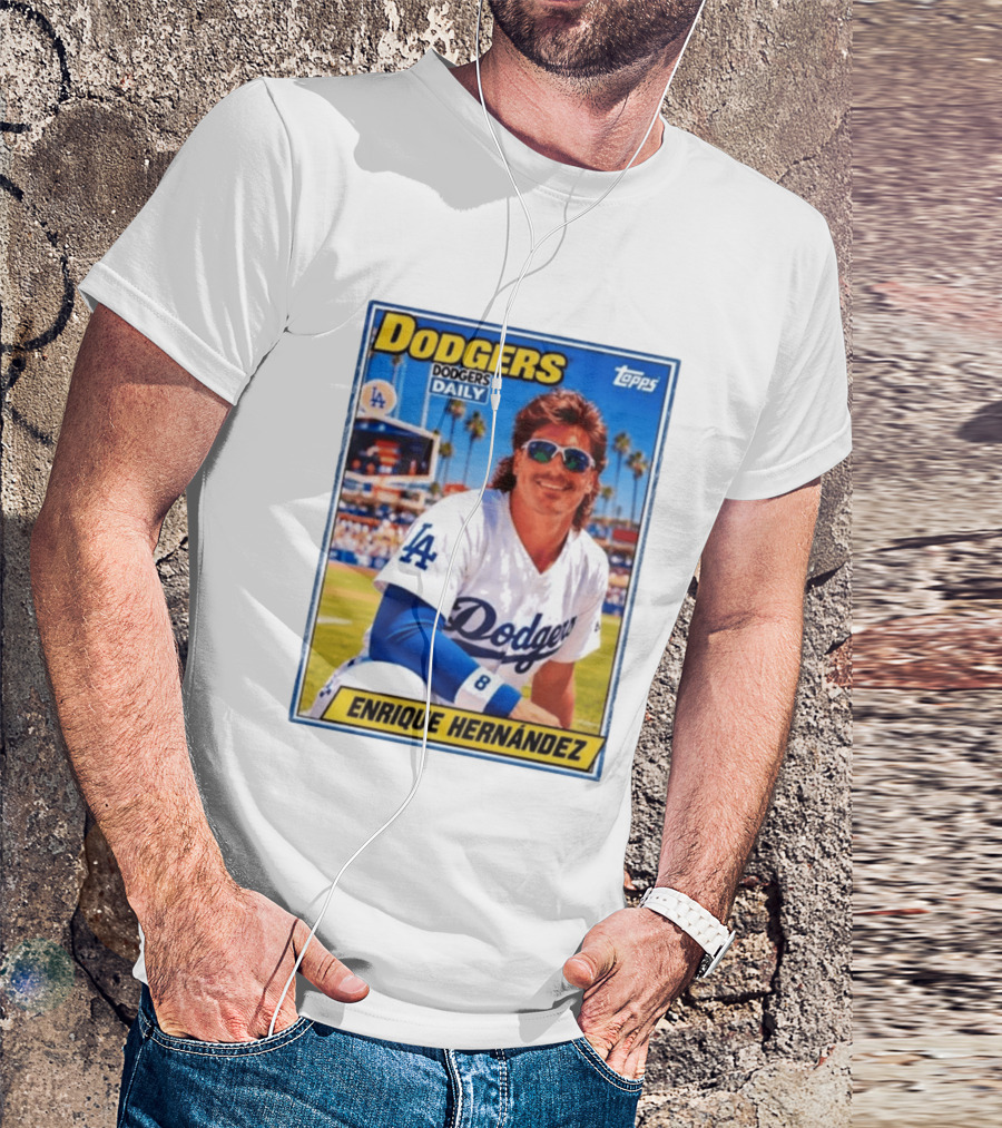 Dodgers Daily Enrique Hernandez Topps LA Baseball T-Shirt