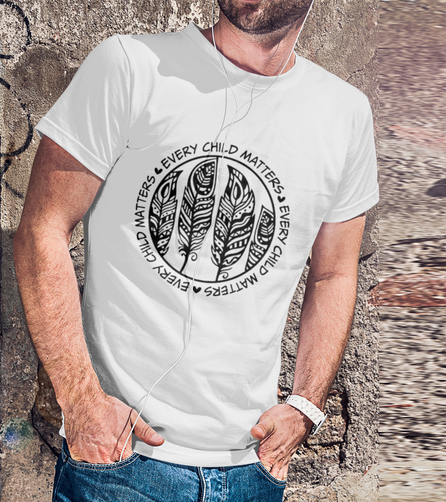 Every Child Matters Day Social Justice Feather Circle T-Shirt