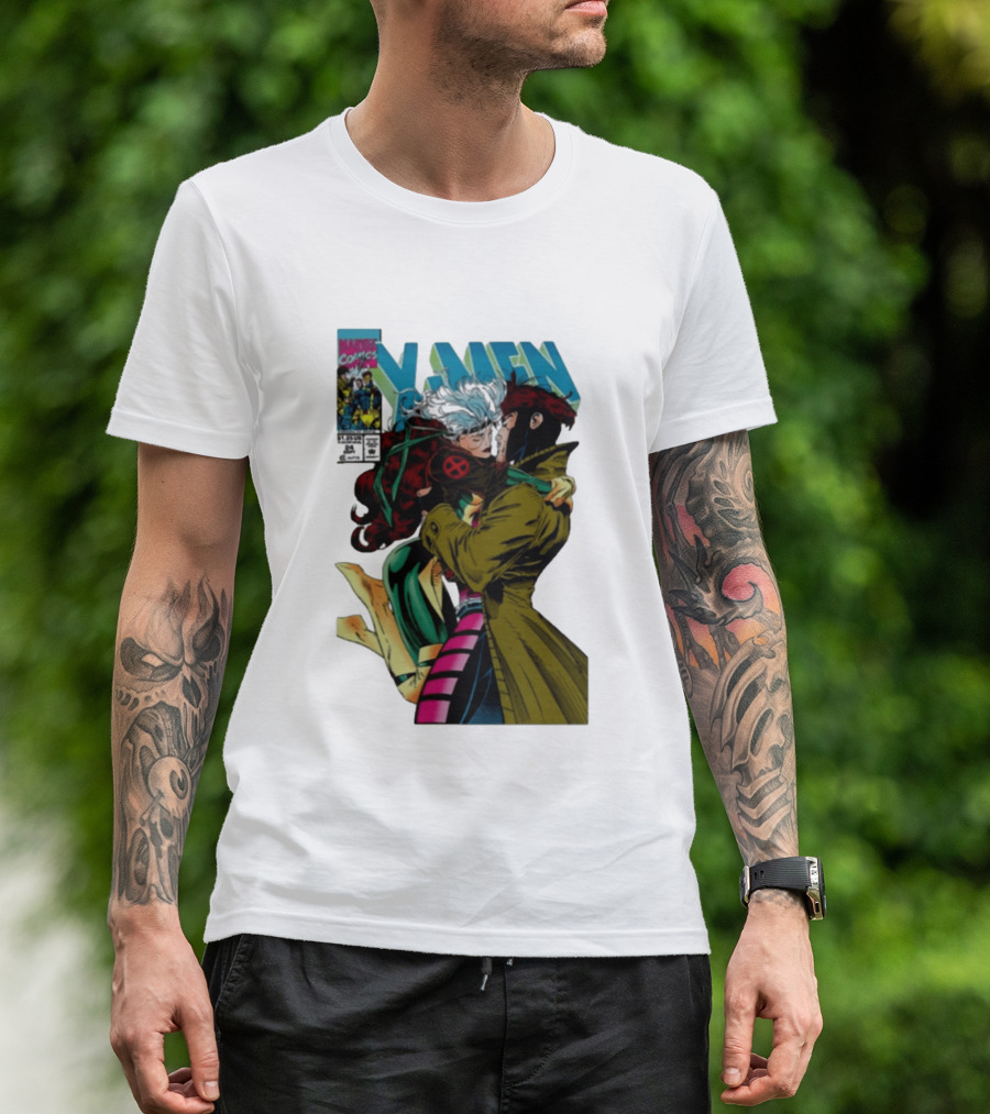 Marvel Comics X Men Gambit And Rogue Kiss Cover Comfort Colors Adult T-Shirt