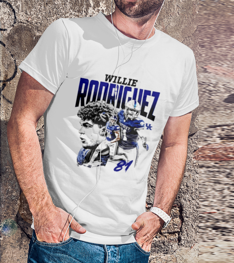 Willie Rodriguez 81 Kentucky Wildcats NCAA Football Player UK T-Shirt
