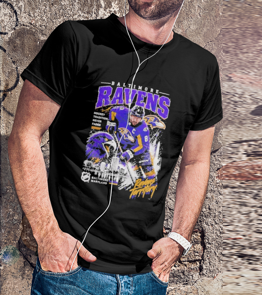Baltimore Ravens Territory Tradition Never Fades Skyline Maryland Hockey T-Shirt
