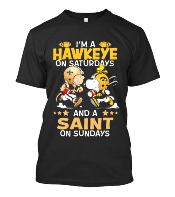 Peanuts I'm A Hawkeye On Saturdays And A Saint On Sundays T-Shirt