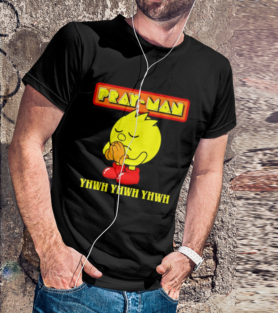 Pray Man YHWH Spiritual Pac Man Symbolism T-Shirt