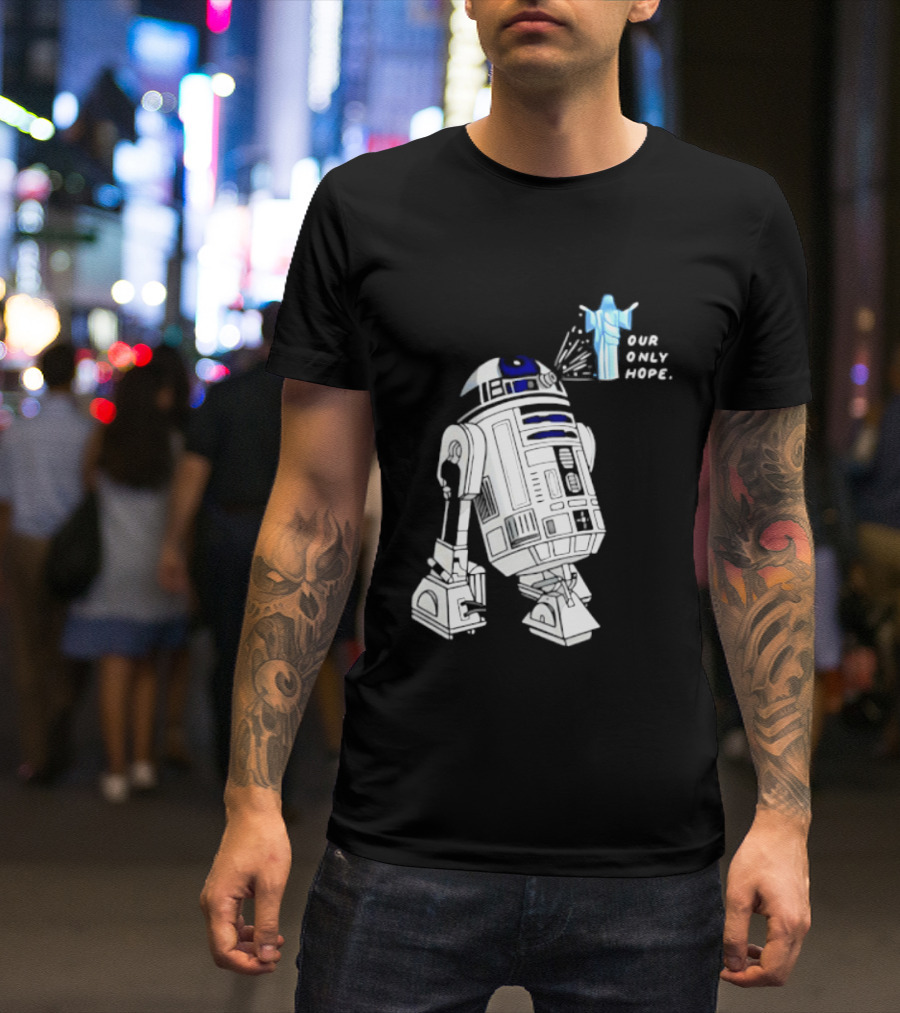 R2 D2 Our Only Hope Star Wars Sci Fi Droid Hologram T-Shirt