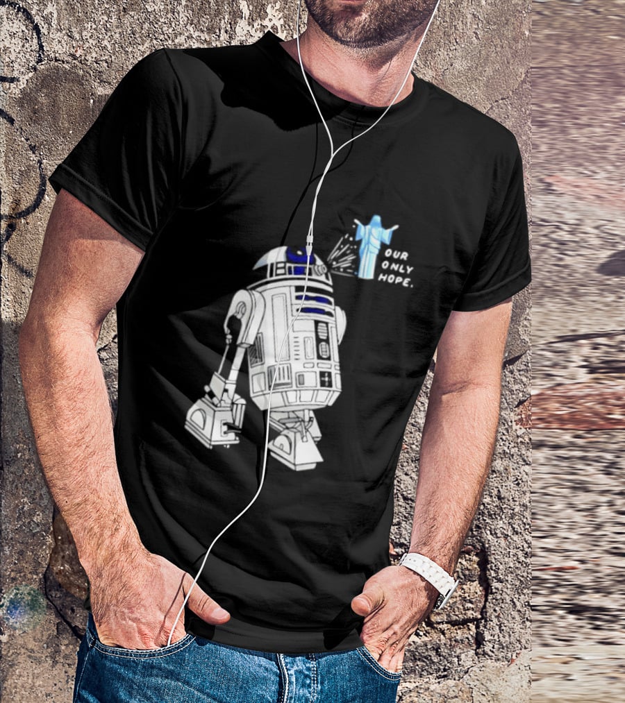 R2 D2 Our Only Hope Star Wars Sci Fi Droid Hologram T-Shirt