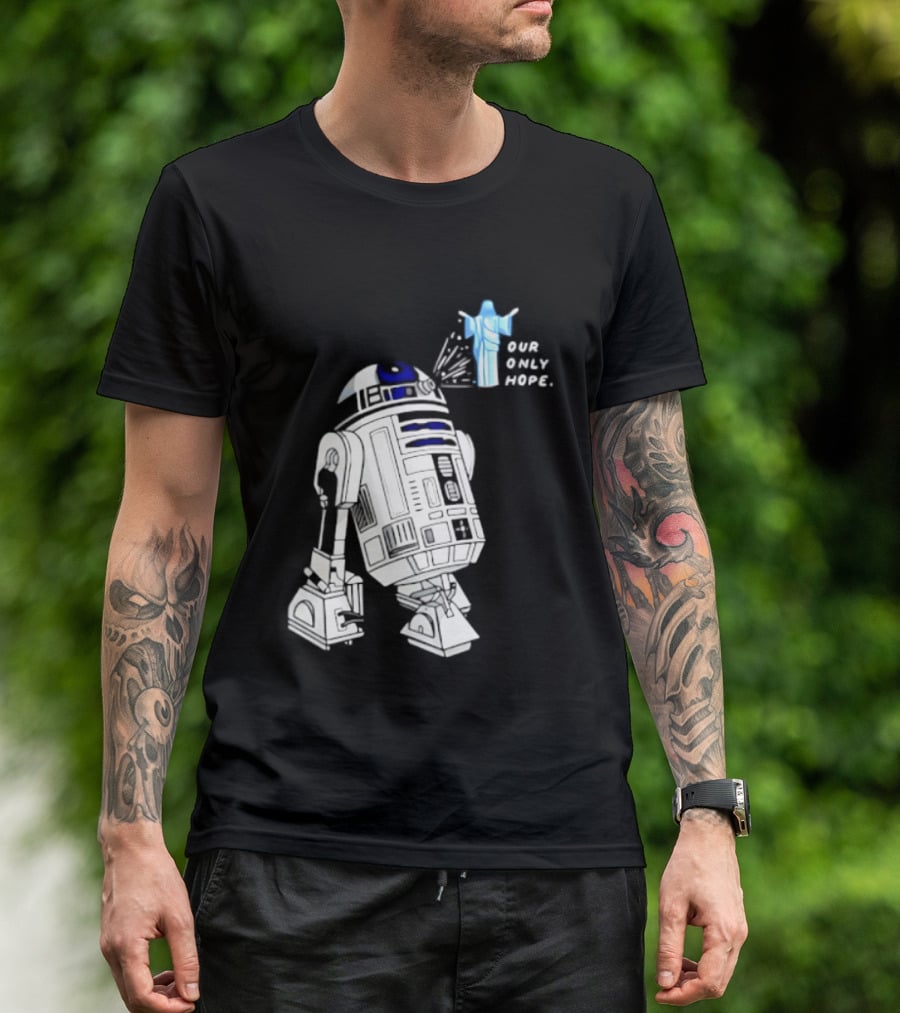 R2 D2 Our Only Hope Star Wars Sci Fi Droid Hologram T-Shirt