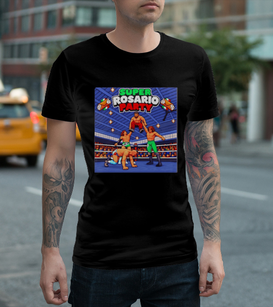 Super Rosario Party Wrestling Arena Pizzeria T-Shirt
