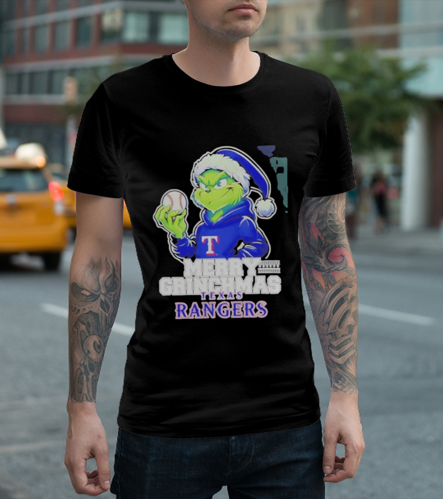 Grinch Merry Grinchmas Texas Rangers Baseball Holiday 2026 T-Shirt