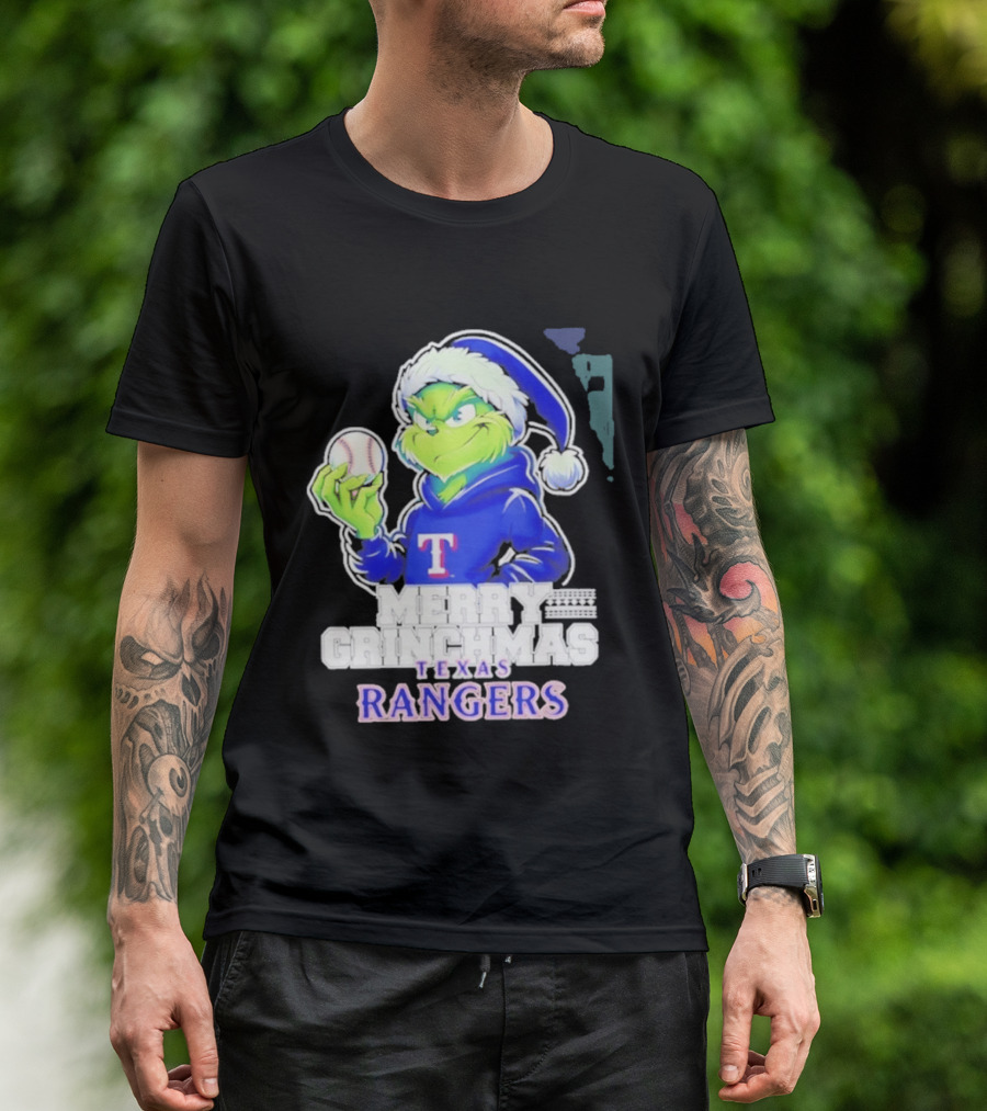 Grinch Merry Grinchmas Texas Rangers Baseball Holiday 2026 T-Shirt