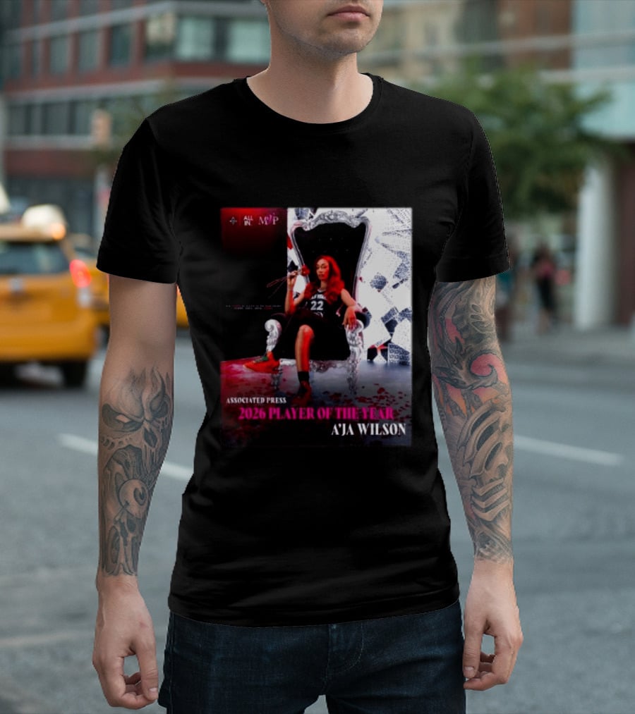 Las Vegas Aces A'ja Wilson 2026 Player Of The Year Associated Press MVP All T-Shirt