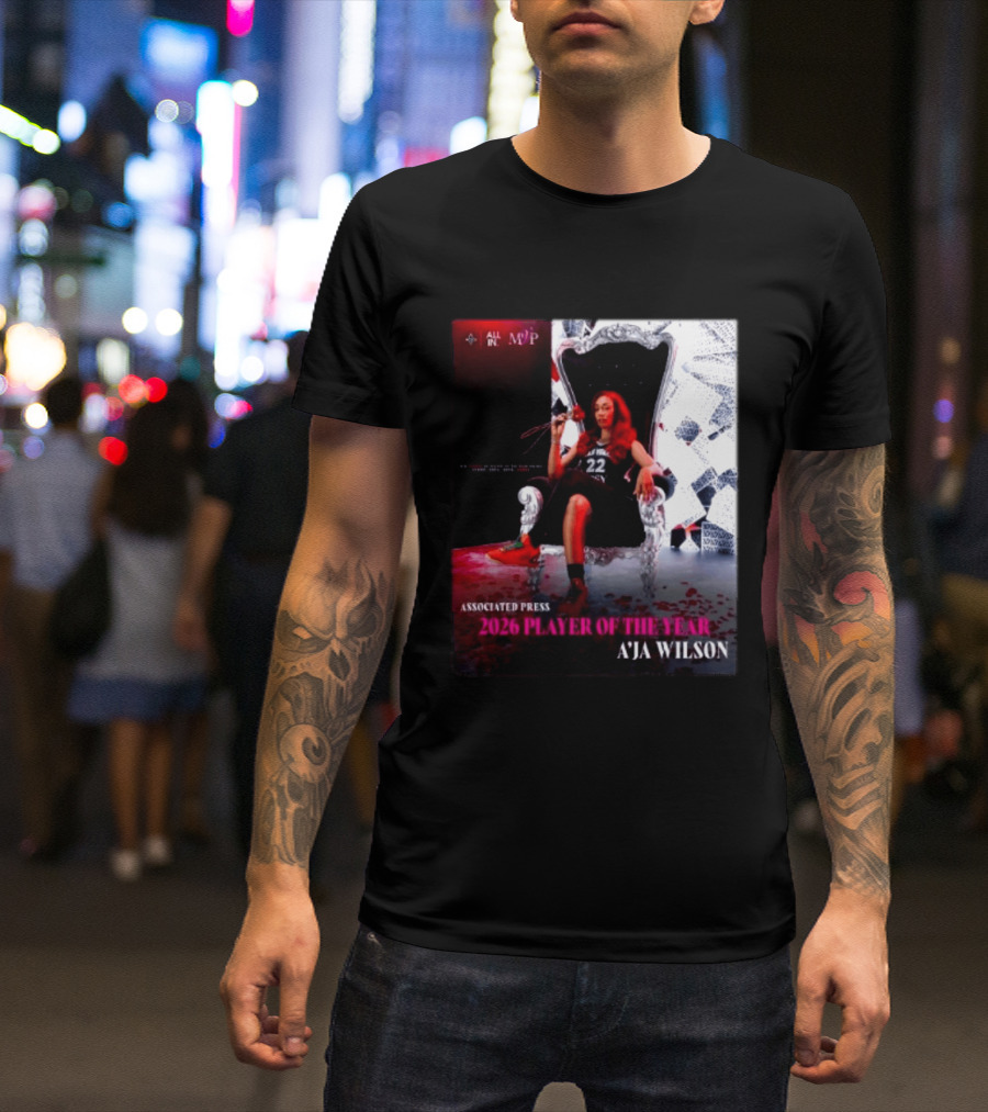 Las Vegas Aces A'ja Wilson 2026 Player Of The Year Associated Press MVP All T-Shirt