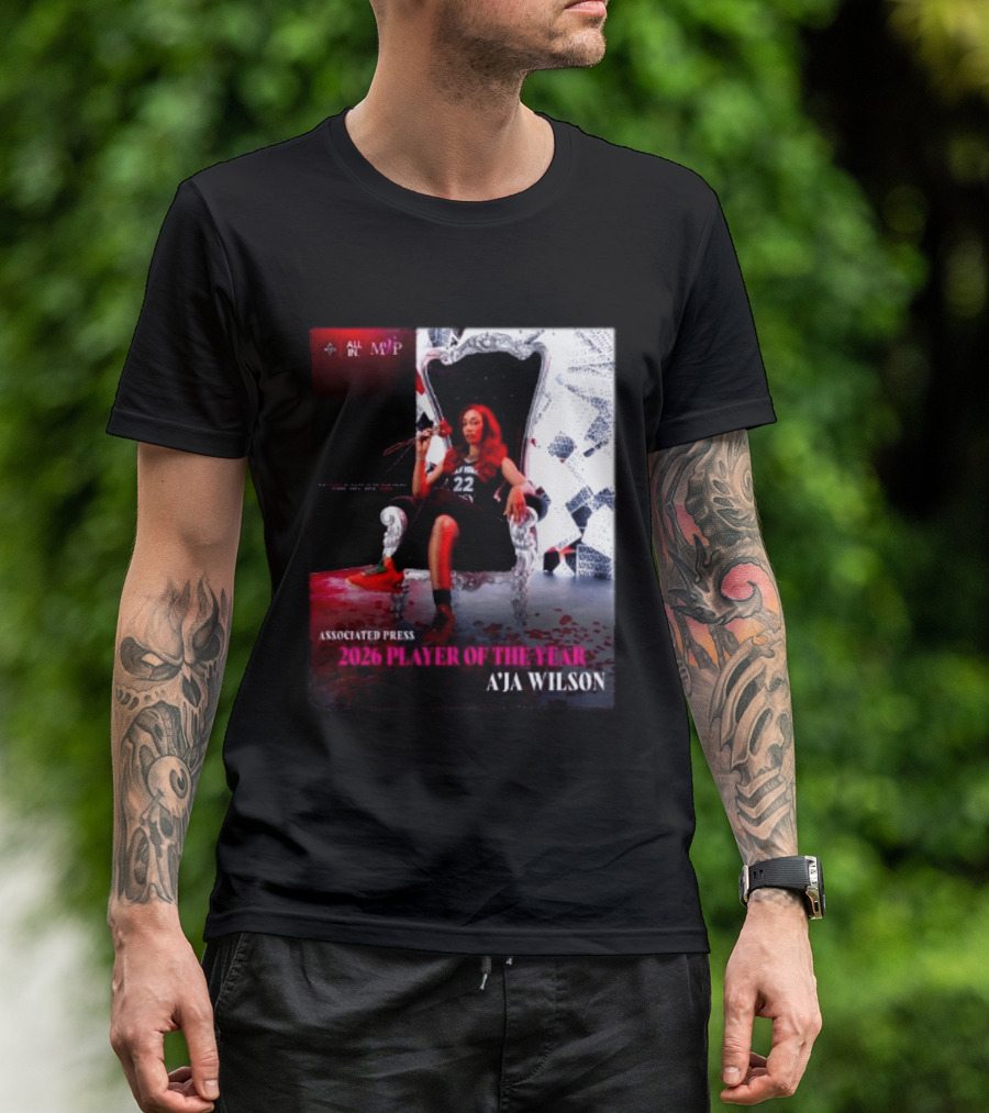 Las Vegas Aces A'ja Wilson 2026 Player Of The Year Associated Press MVP All T-Shirt