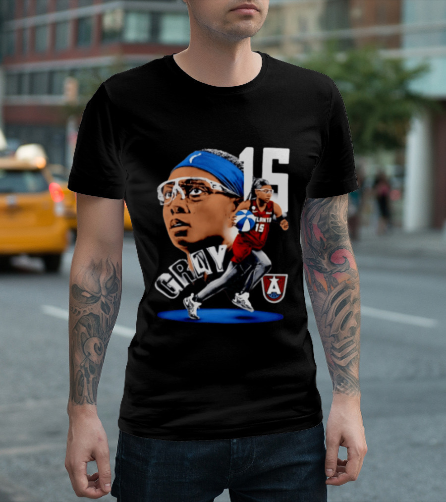 Allisha Gray 15 Atlanta Dream WNBA Basketball Player Action T-Shirt