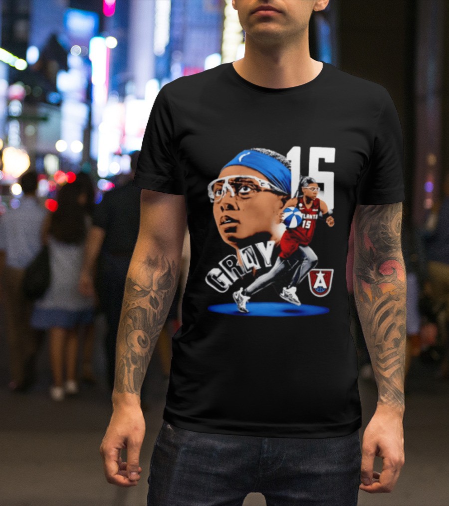 Allisha Gray 15 Atlanta Dream WNBA Basketball Player Action T-Shirt