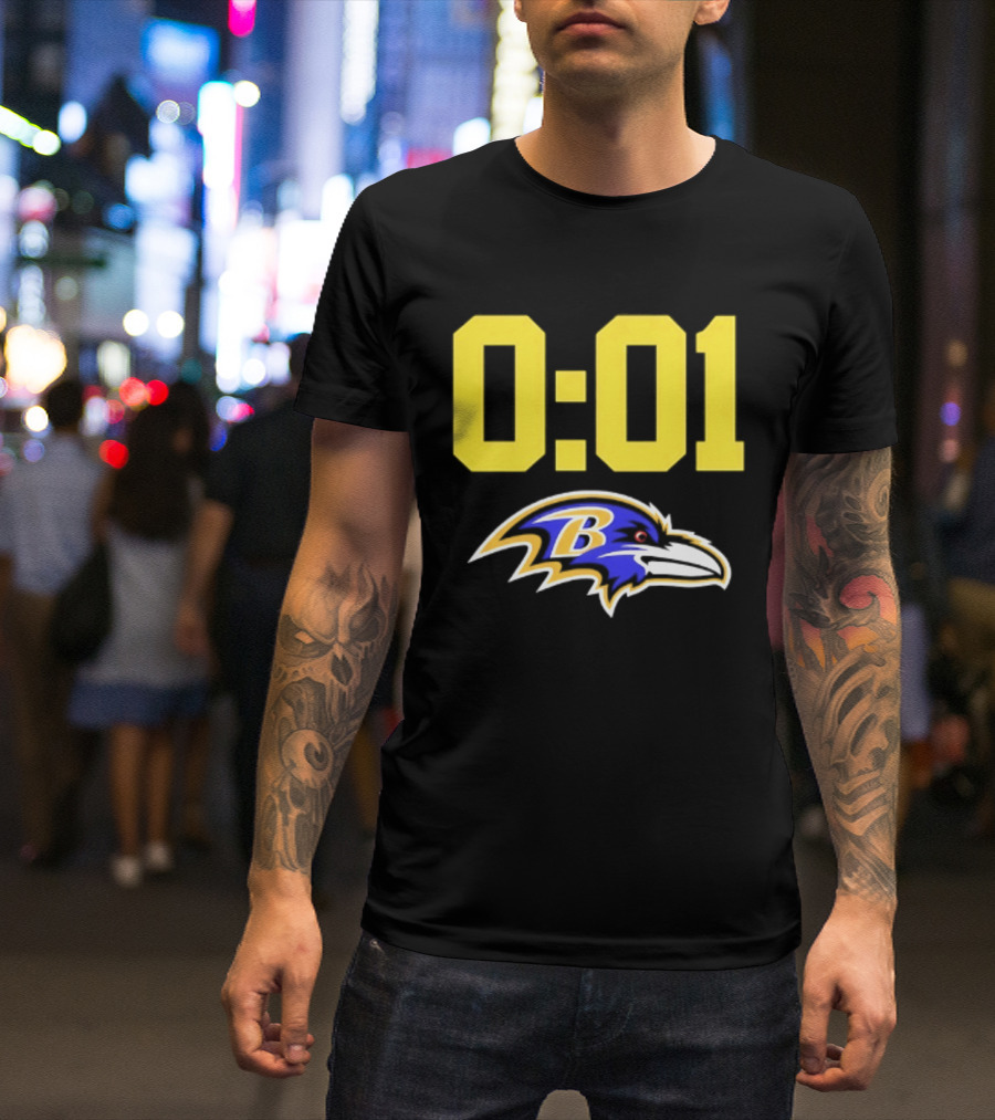 Baltimore Ravens 0:01 Logo NFL Football Team T-Shirt