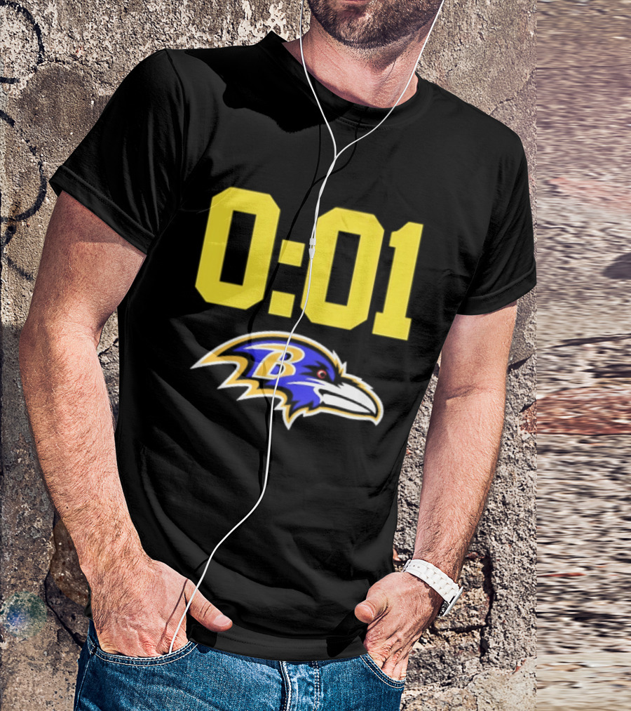 Baltimore Ravens 0:01 Logo NFL Football Team T-Shirt