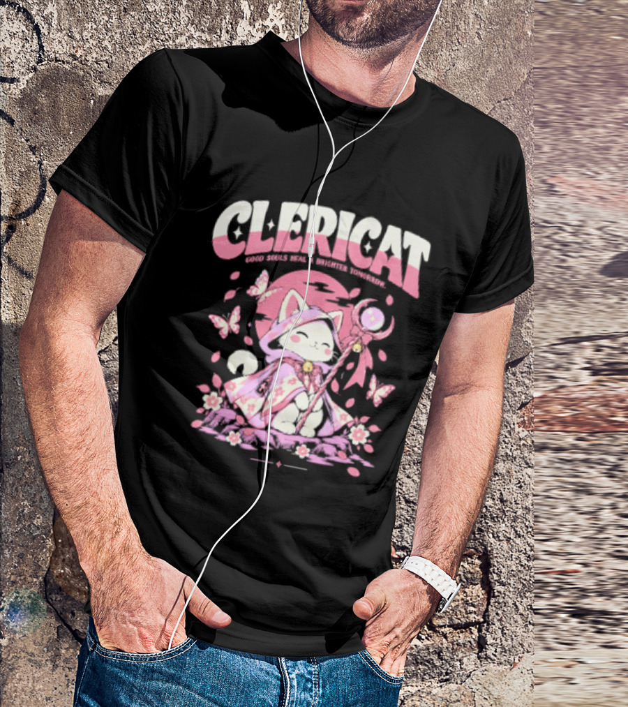 Clericat Good Souls Heal A Brighter Tomorrow Butterfly Blossoms T-Shirt